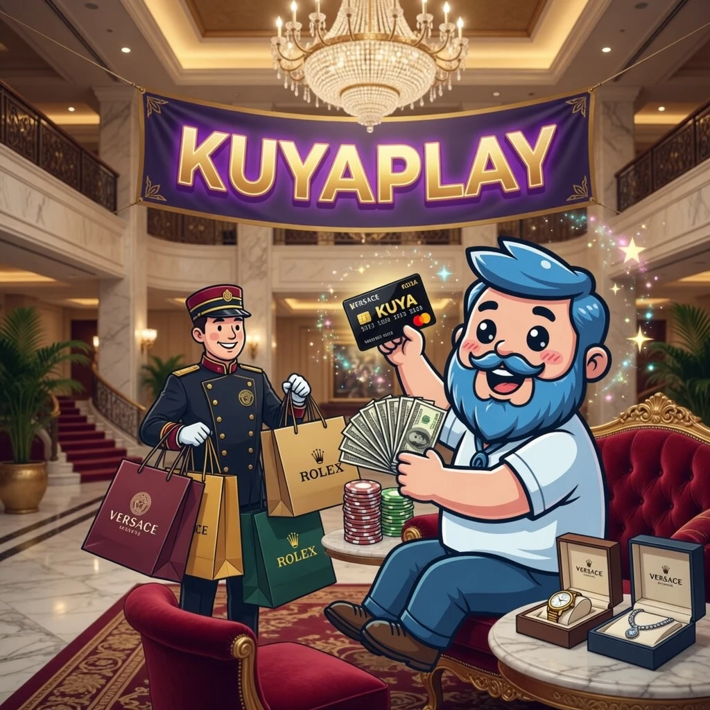 KuyaPlay referral program visual showing a network of connected player icons with peso reward symbols