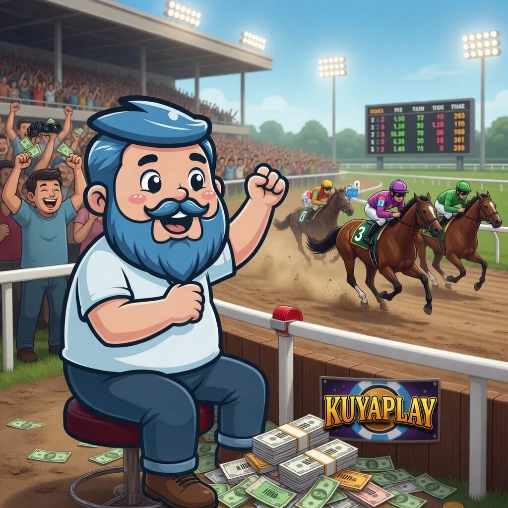 KuyaPlay register page hero banner featuring the calico cat mascot with welcome bonus coins and a registration interface visual